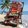 Custom Name Personalized Arsenal F.C Print Beach Towel, for Trip Camping Beach Party Home Decor, Birthday Gift for Family & Friends
