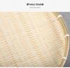Handmade Round Bamboo Winnowing Basket for Drying Vegetables, Storage Basket with No Holes