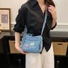Vintage vyšívaná džínová taška Dámská taška přes rameno Crossbody taška