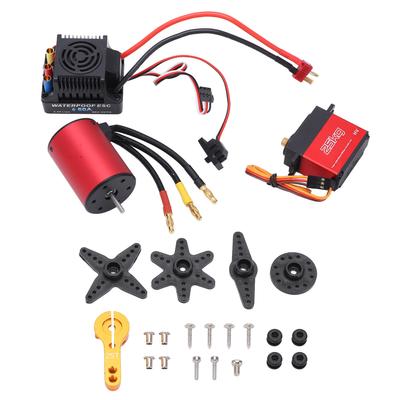 S3650 3100KV Brushless Motor 60A Brushless ESC with 25KG Metal Servo Combo for 1 8 1 10 2S 4S RC Car