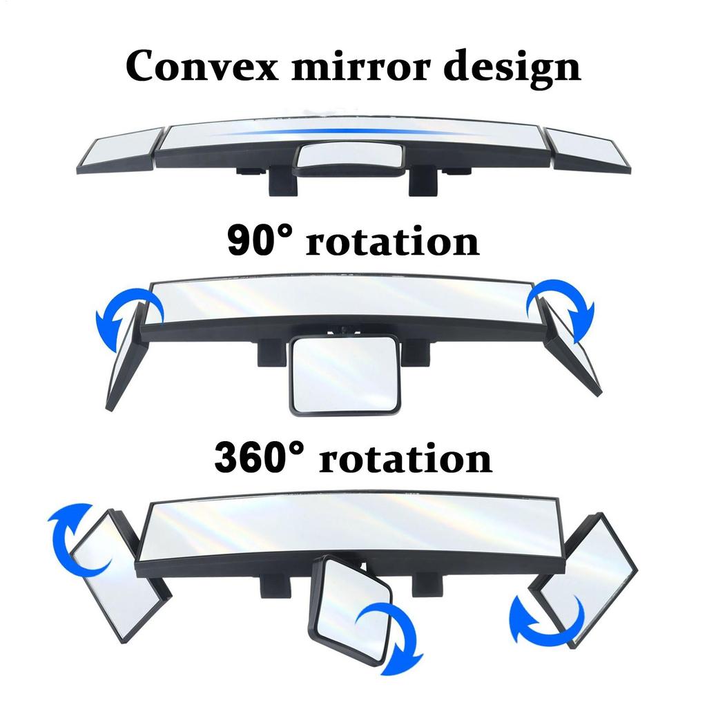 Rear View Mirror 18 Inch Wide Angle Clip-On Extender Car Rear Mirror Anti-Glare For Truck Boat Automotive Baby Vehicle Marine