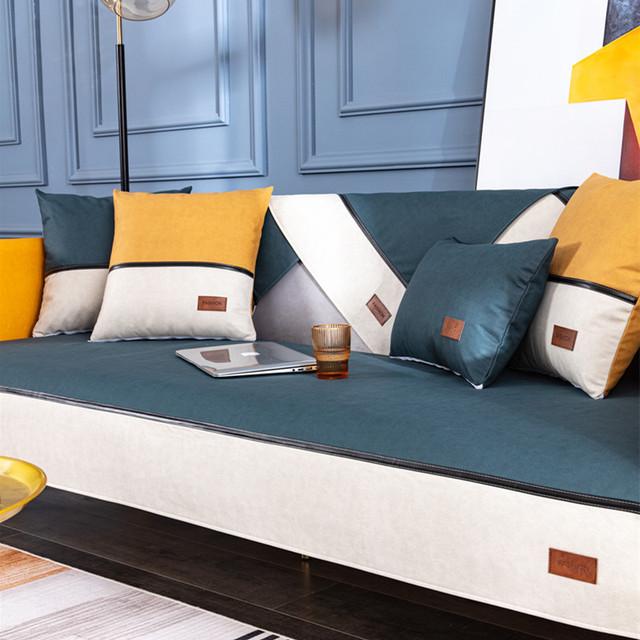 Водонепроницаемый чехол для дивана из технической ткани универсальный чехол против кошачьих царапин чехол для дивана в гостиной противоскользящая защита мебели 30x50 Pillowcase1 темно-зеленого 1856₽