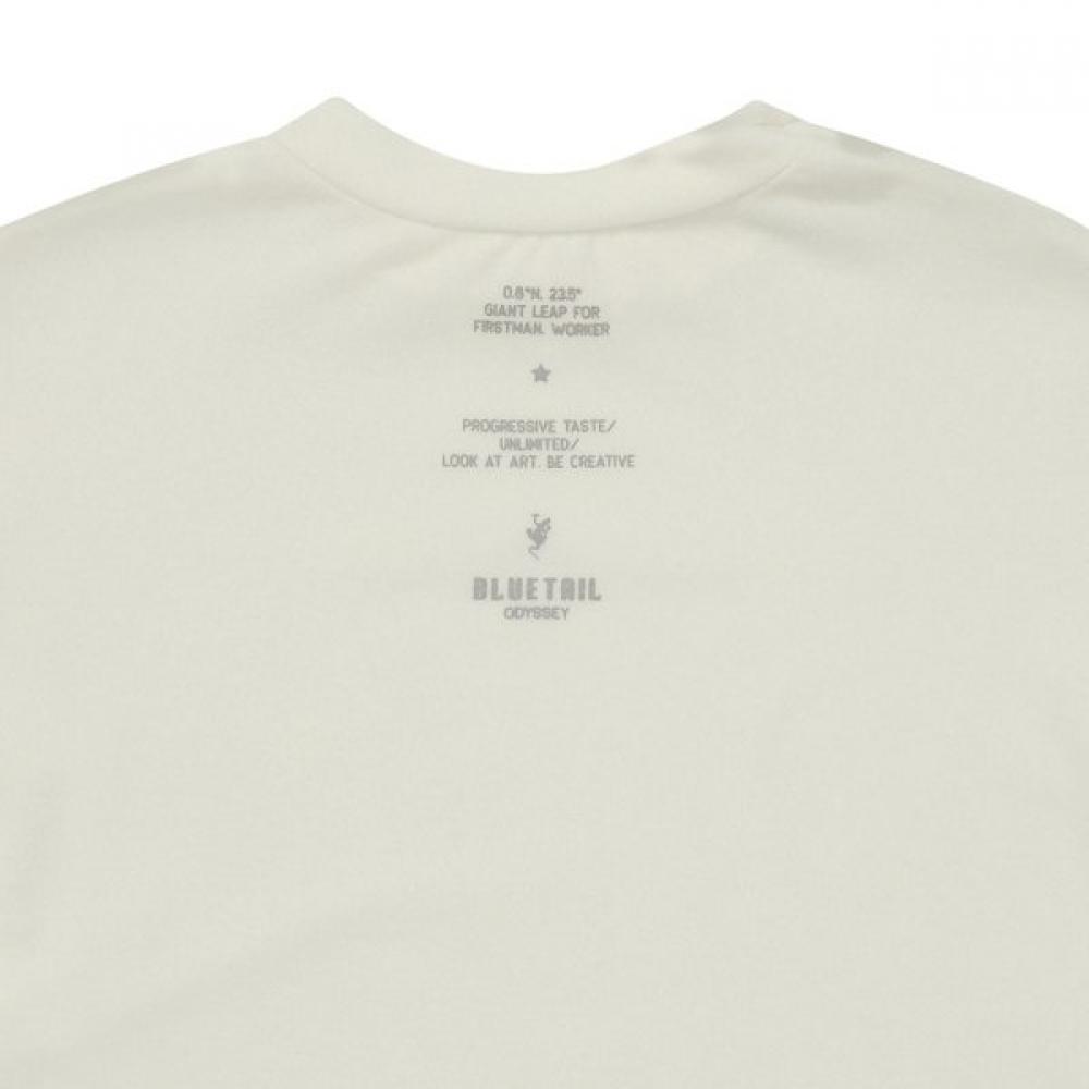 Bluetail BuTTon DeTail WhiTe T shirT azh2Ts01wT