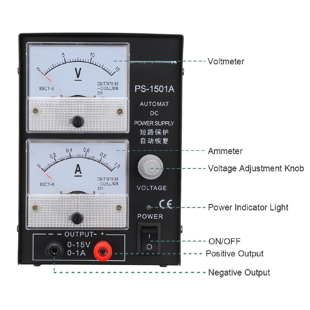 1Pcs 110V / 220V Adjustable DC Power Supply 15V/1A Communication and Maintenance Dedicated Regulated Power Supply