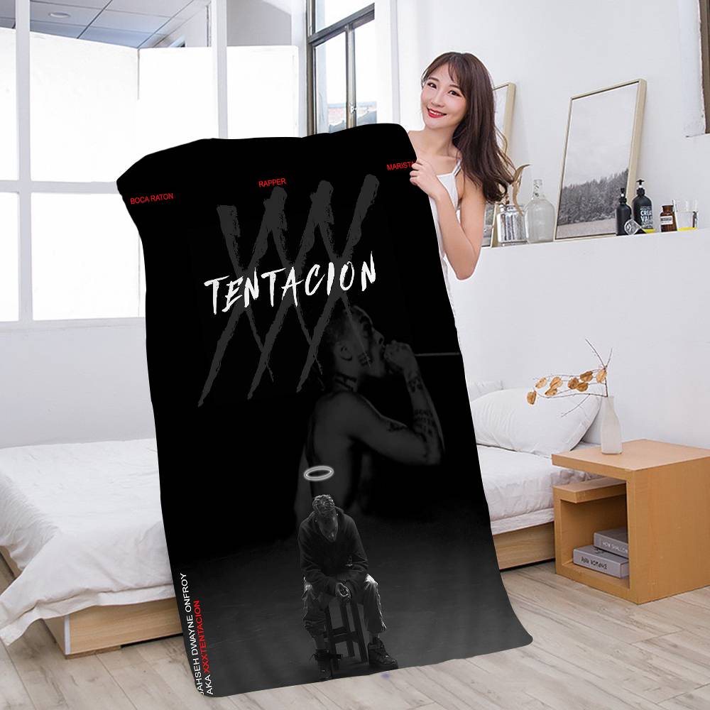 Coperta in Microfibra Hip Hop Z-XXXTentacion Asciugatura Rapida Teli da Spiaggia Stampa Oversize Super Assorbente Coperta Asciugamano per Piscina