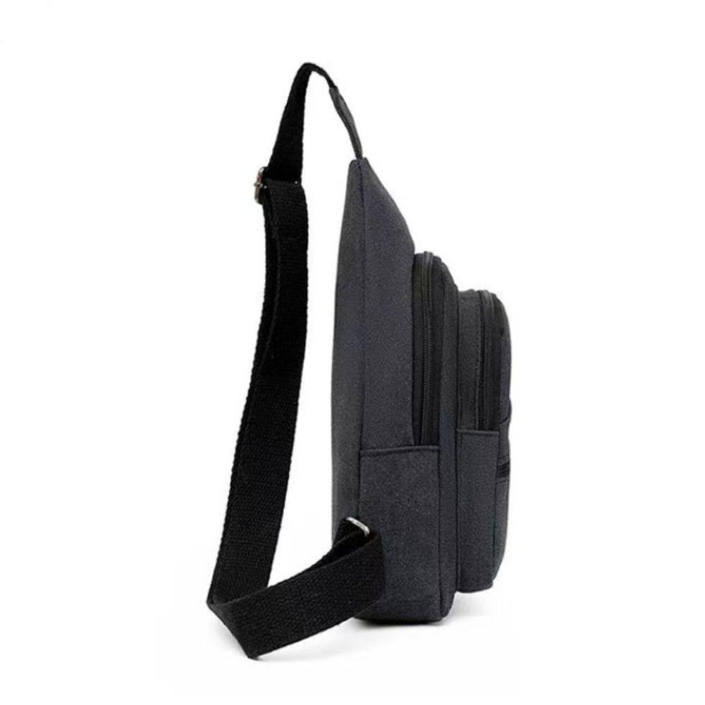 Large Capacity Men Chest Bag High Quality Light Weight Canvas Chest Pack Spatial Layering Sling Bag