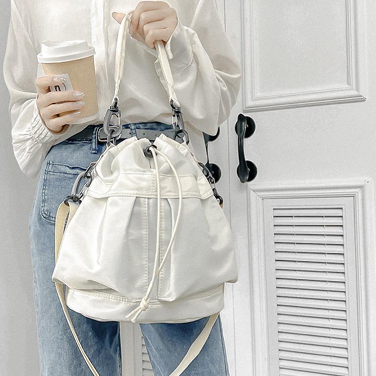 2025 New Nylon Large-capacity Yang Mi Same Bucket Bag Feeling Portable Drawstring Shoulder Messenger Bag