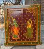 Retro Antique Wooden Window Panel Hand Painted Indian Religious Radha Krishna Frame