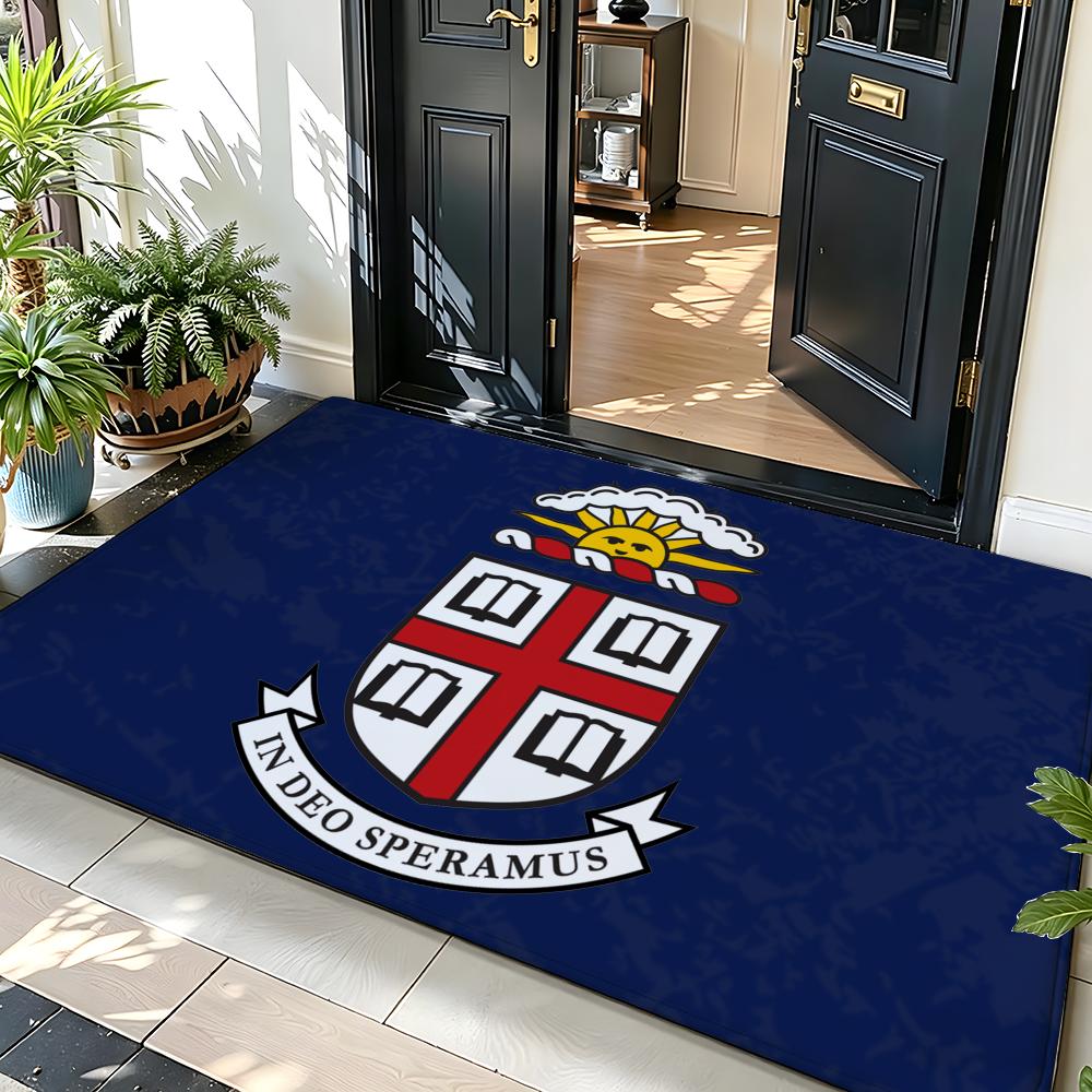 Education B-Brown U-University Floor Mat Soft Flannel Entrance Door Mat Non Slip Absorbent Bathroom Bedroom Floor Rug