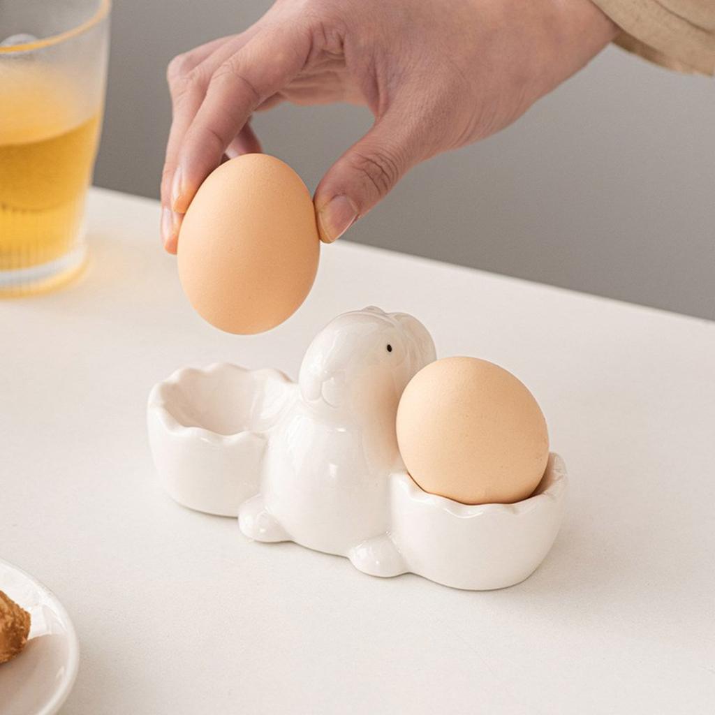 Adorable Rabbit Shape Eggs Cup Soft Boiled Eggs Holder Breakfast Kitchen Cooking Tool for Breakfast and Kitchen Decors