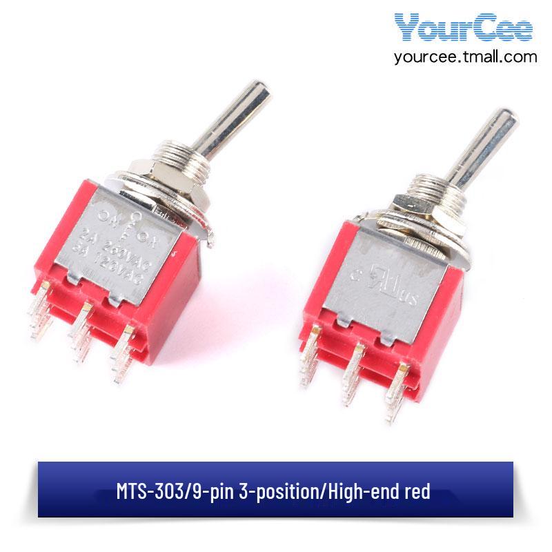 SPDT/DPDT Toggle Switch: 3/6/9/12 Pins, 2/3 Positions, Optional Reset, MTS-103/202