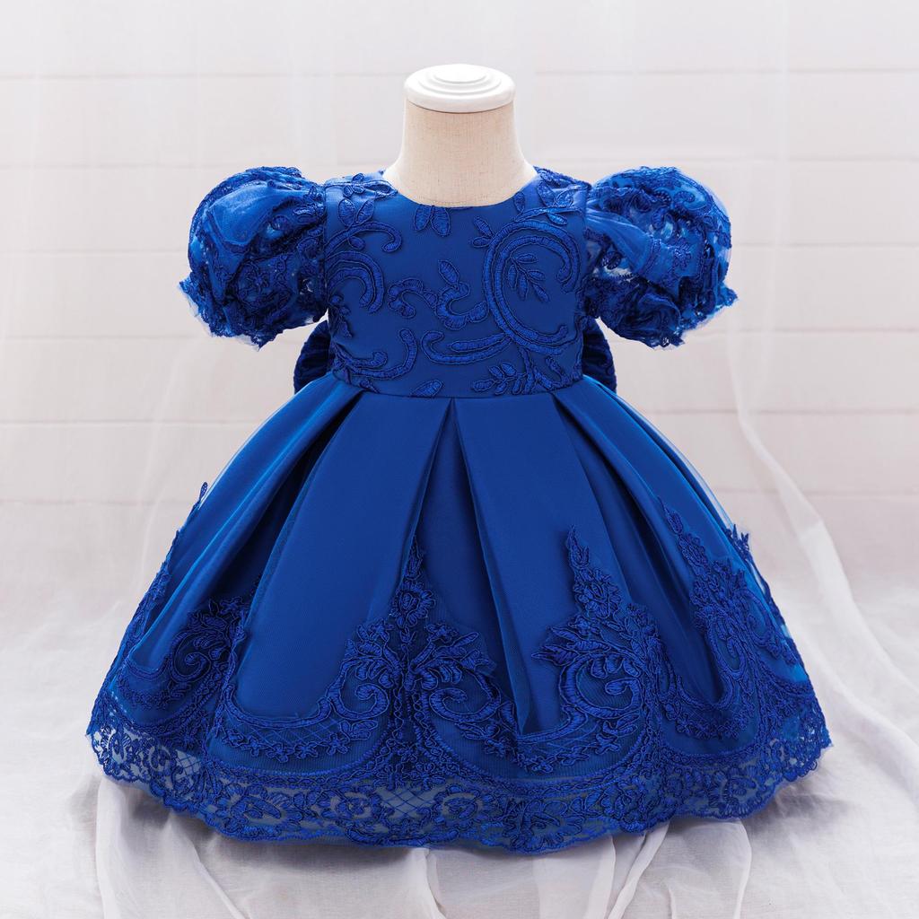 2026 New Girls' Lace Embroidered Princess Ball Gown Wedding Dress for Performances