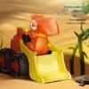 Press-and-Go Dinosaur Excavator & Triceratops Pull-Back Toy Car for Kids