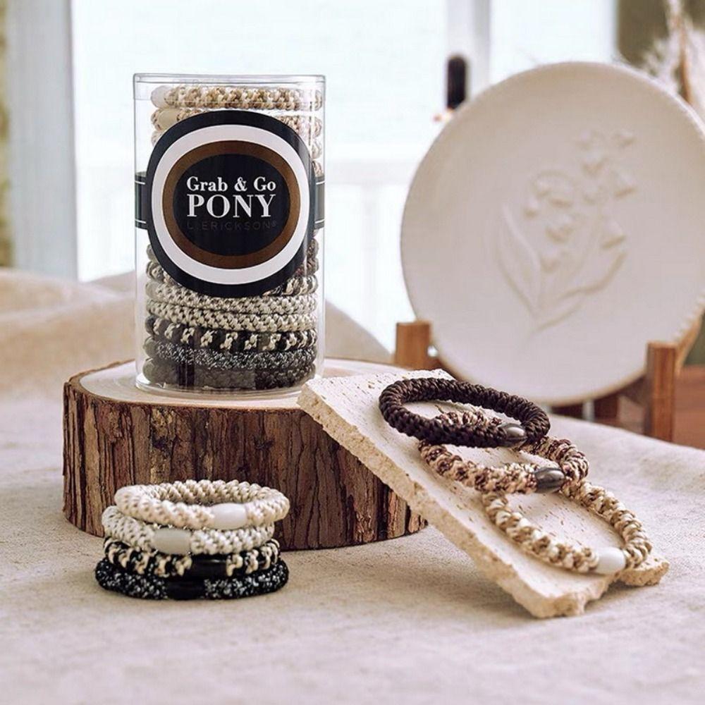 15Pcs/Set Braided Twisted Hair Ties High Elastic Hair Rope New Ponytail Hairbands  Women Girls