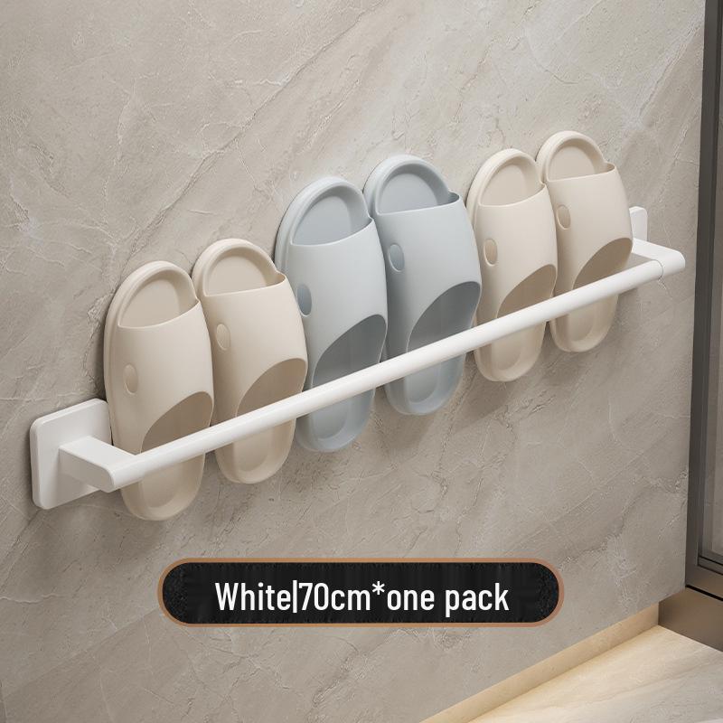 Punch-Free Wall-Mounted Bathroom Slipper Rack and Draining Storage Hanger