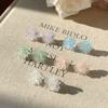 Korean Sweet Colored Ice-transparent Blossoming Flowers Stud Earrings for Women Summer Vacation Temperament Piercing Jewelry