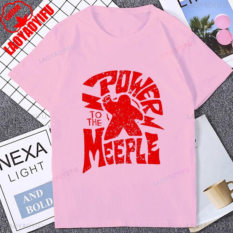 Power To The Meeple Funny Board Game Tshirt Casual Fashion Hip Hop Cotton Man T Shirt Breathe Summer Style Y2K Women T-shirt
