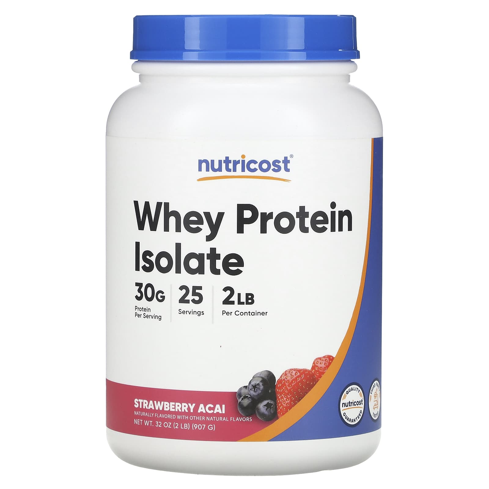 

Nutricost, Whey Protein Isolate, Strawberry Acai, 907g (2lb)
