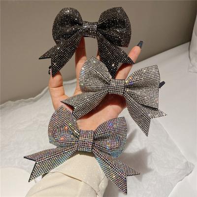 Flash Diamond Big Bow Hairpins Bow-Knot Girls Barrette Fashion Hair Accessorie Women