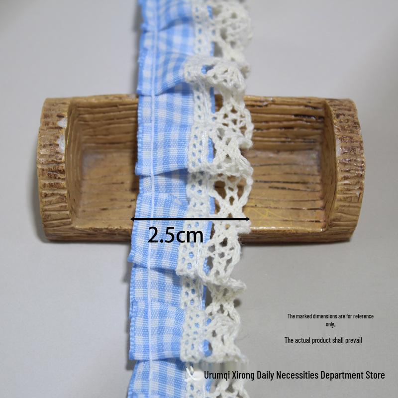 Pleated Grid Lace Trim Cuffs Hem Doll Clothes Ita Bag Frame DIY Kit