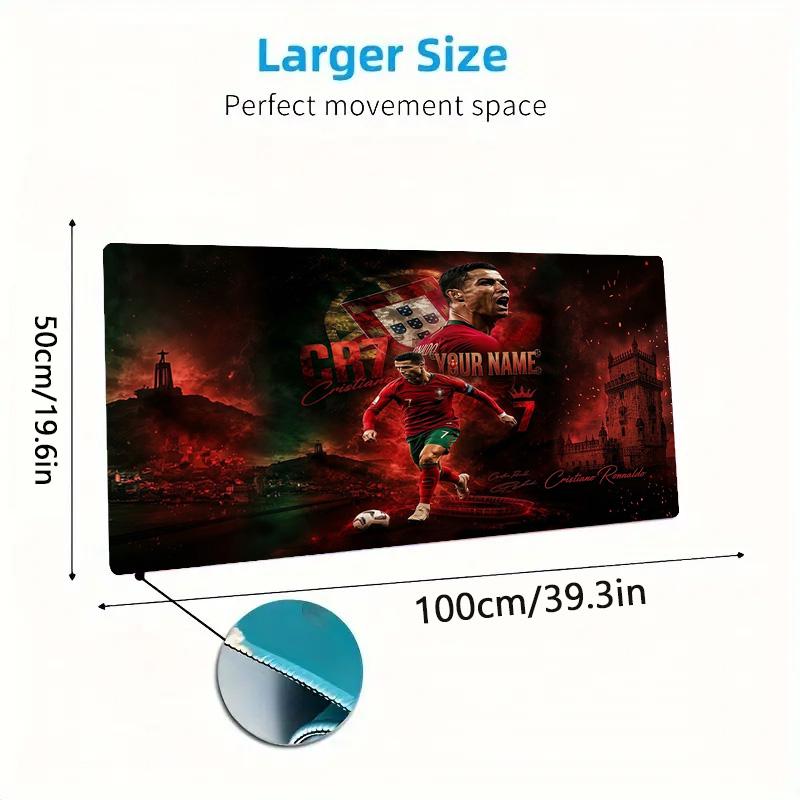 Cr7 Custom Name Large Size Mouse Pad Large Gaming Table Cushion Nonslip Laptop Tablet Big Mousepad Xxl Mat Mini Pc Playmat With Lock Edge Custom Name 