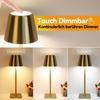 Lampe de table LED - NETTLIFE - Sans fil tactile - Intensité variable - 3 températures - Dorée (lot de 2)