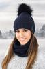 Fiona Winter Set Hat with Snood Color Navy Blue