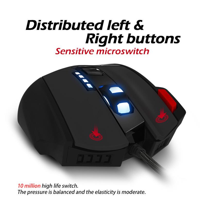 Buy Wired Gaming Mouse 7 Button 3200 DPI 4 Color Led Light Optical USB ...