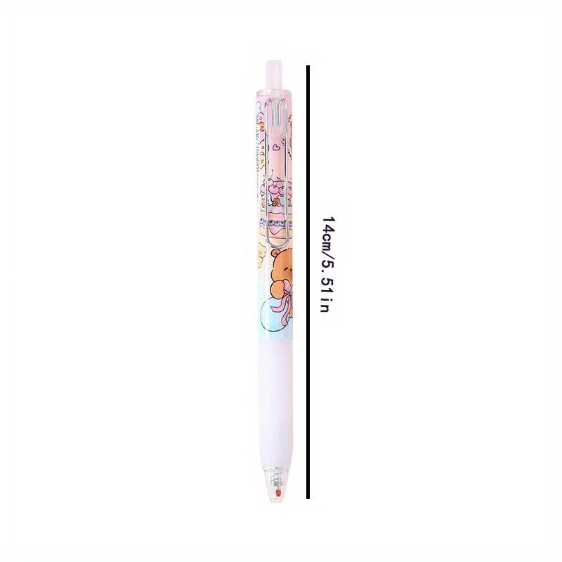 12pcs Capybara box press pen metal pen clip neutral pen cartoon cute sign pen ST question brush pen 0.5mm black Back to school season