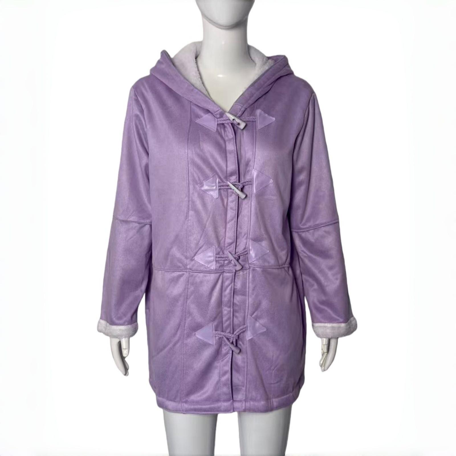 

Женский шерстяной кардиган с капюшоном в стиле Харадзюку 2023 года — средняя длина, однотонный цвет, повседневный дизайн с пуговицами. 5XL