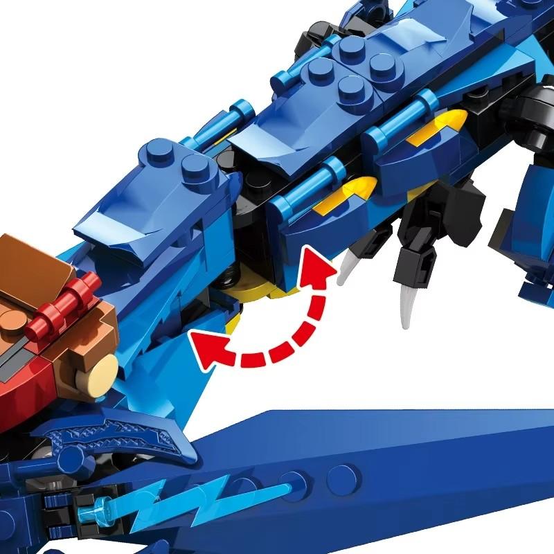 Thunder Blue Dragon Building Blocks Model Classic Movie DIY Educational Bricks Toy for Children Birthday Gifts with Mini Figure
