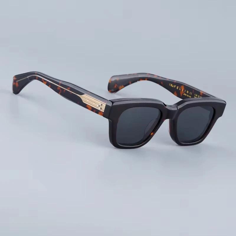 

Солнцезащитные очки Fellini для мужчин, классические квадратные черные солнцезащитные очки High Street 2025 года, модные ретро-очки из ацетата толщиной 8,0 мм As pictures