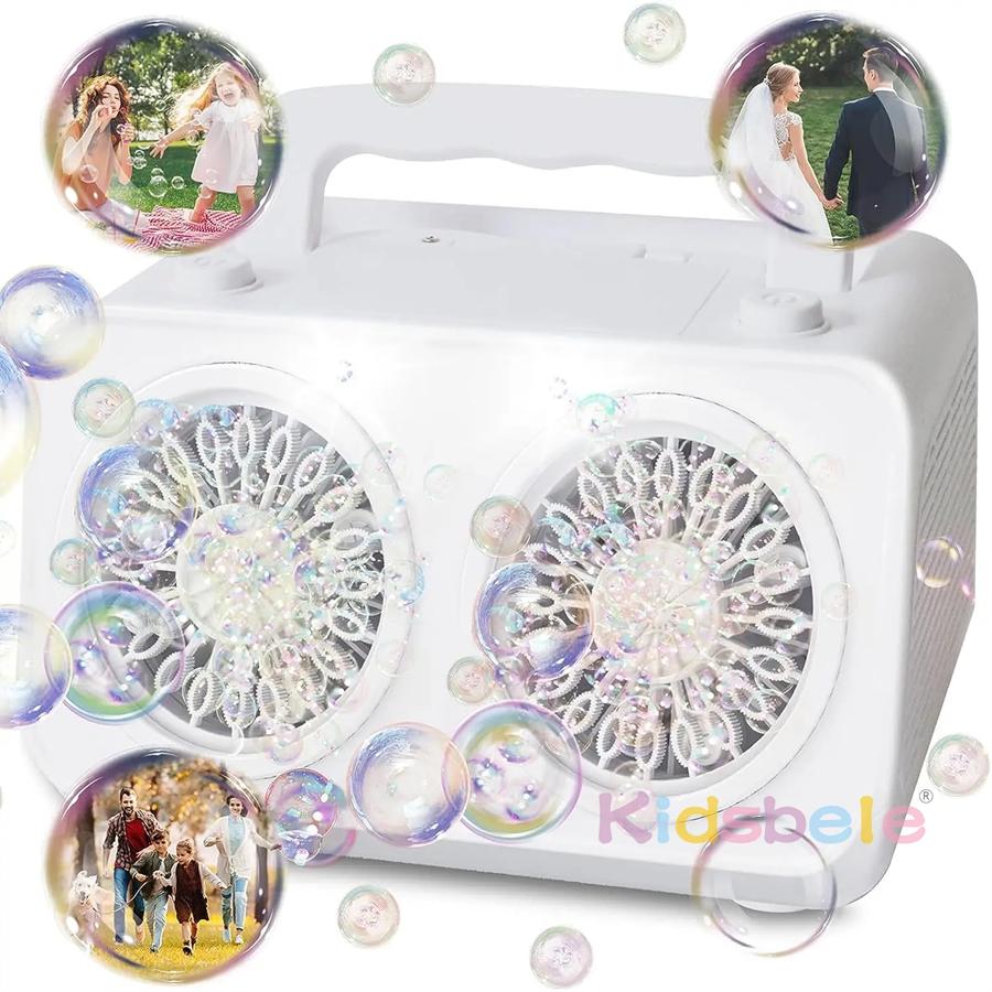 26 Holes Portable Bubble Machine Durable Automatic Bubble Blower Bubbles for Kids Toddlers Bubble Toys for Birthday Party