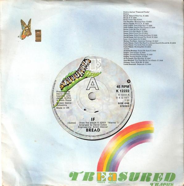 

7inch Record BREAD - If K12222 Elektra 1976 UK Pop Used