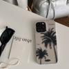 For iPhone 15 Pro Case Coconut Tree Pattern IMD TPU Phone Cover