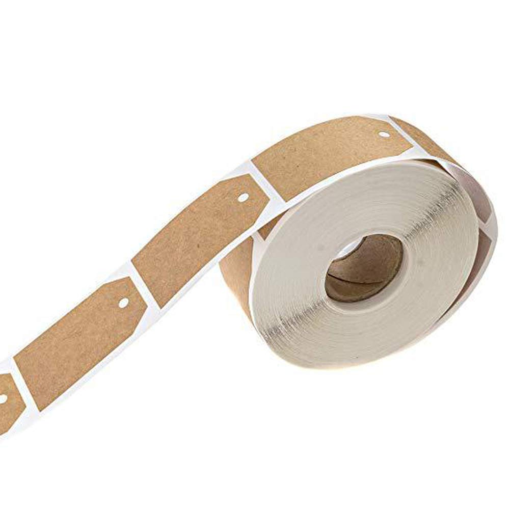 Natural Brown Kraft Paper Gift Tag Stickers Roll 300 Labels Festival Birthday Gift Tag Label Holiday Gift for Thank You Sticker Label