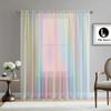 Cortinas transparentes con diseño de arcoíris claro y fluido, con protección UV, lavables a máquina, de poliéster, para sala de estar, dormitorio, cocina, cafetería y restaurante.