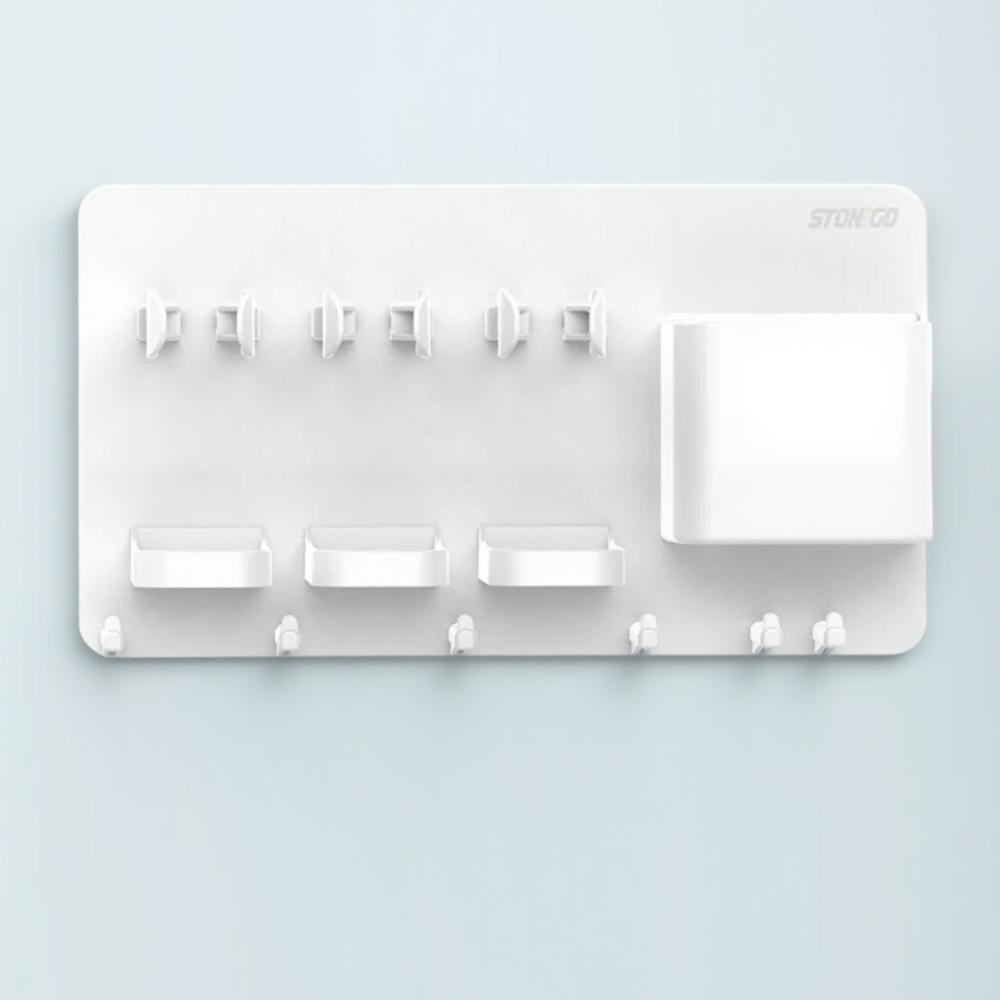 

Bathroom Toothbrush Shelf 3 No Drill Wall Mounted Electric Toothbrush Holder Dental Storage Rack белый