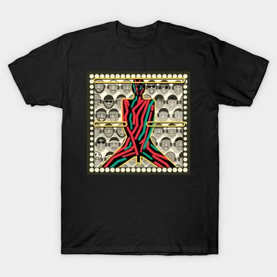Men Black Print T-shirt A Tribe Called Quest 'Midnight Marauders' Album Cover Version No-Cut Transfer Paper Print Cotton Tshirt