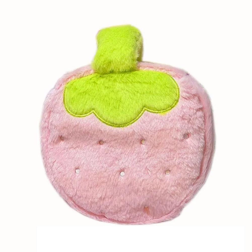 

Strawberry Plush Makeup Organizer Bag 2026 Large Cosmetic Pouch Travel Handheld Storage Bag For Skincare Makeup Tools