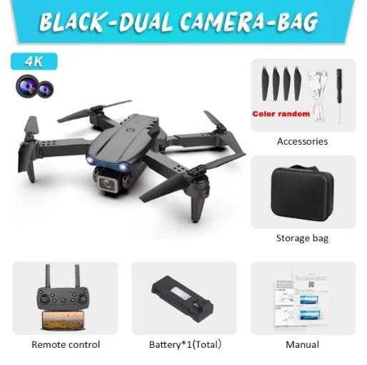 4K E88Pro drone with 1080P dual HD camera, foldable, WiFi FPV, RC helicopter for aerial photography and gifting