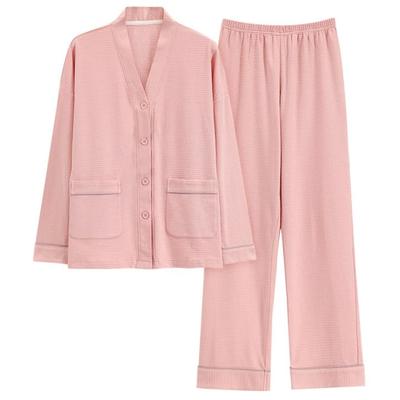 Kyonuza Cotton Cute Loungewear Long Sleeve Floral Stylish Top and Bottom Sleepwear for Hot Pink X Rabbit A Women's Autumn/Winter Pajamas,