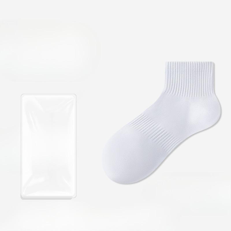 

Мужские осенние однотонные влагоотводящие дышащие антибактериальные спортивные носки 1 pair белый