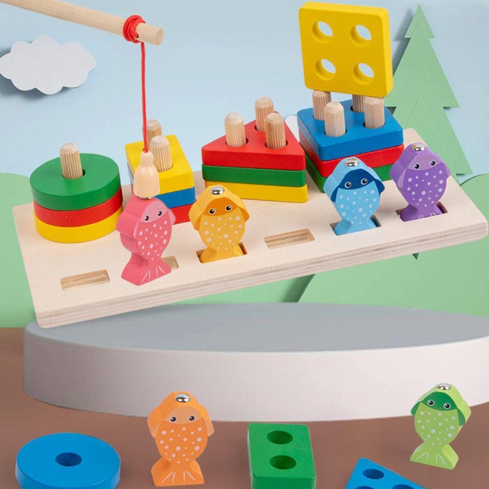 Early Education Wooden Magnetic Fishing Game Magnetic Fishing  Puzzle Toys  Birthday Present