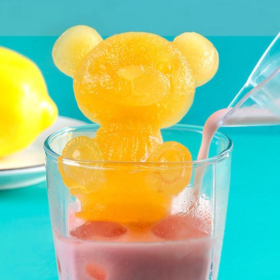 Ice Cube Mold Bear Shape Silicone Ice Tray for Coffee Milk Tea Juice Cocktails BPA-Free Food Grade Soft Cute Ice Cube Maker