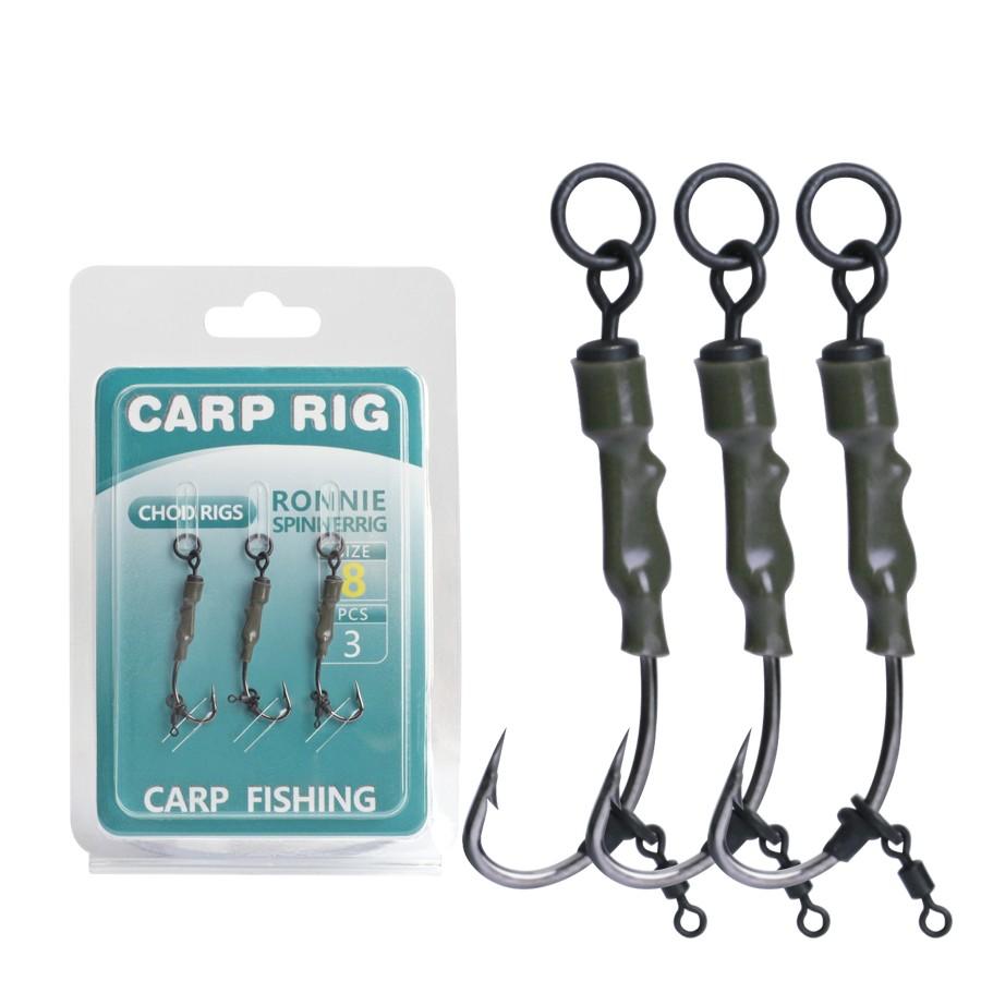 FTK 3pcs/pack Carp Fishing Hook Rigs Fishing Feeder Accessories High Carbon Steel Fishing Hook (as the picture,2#)