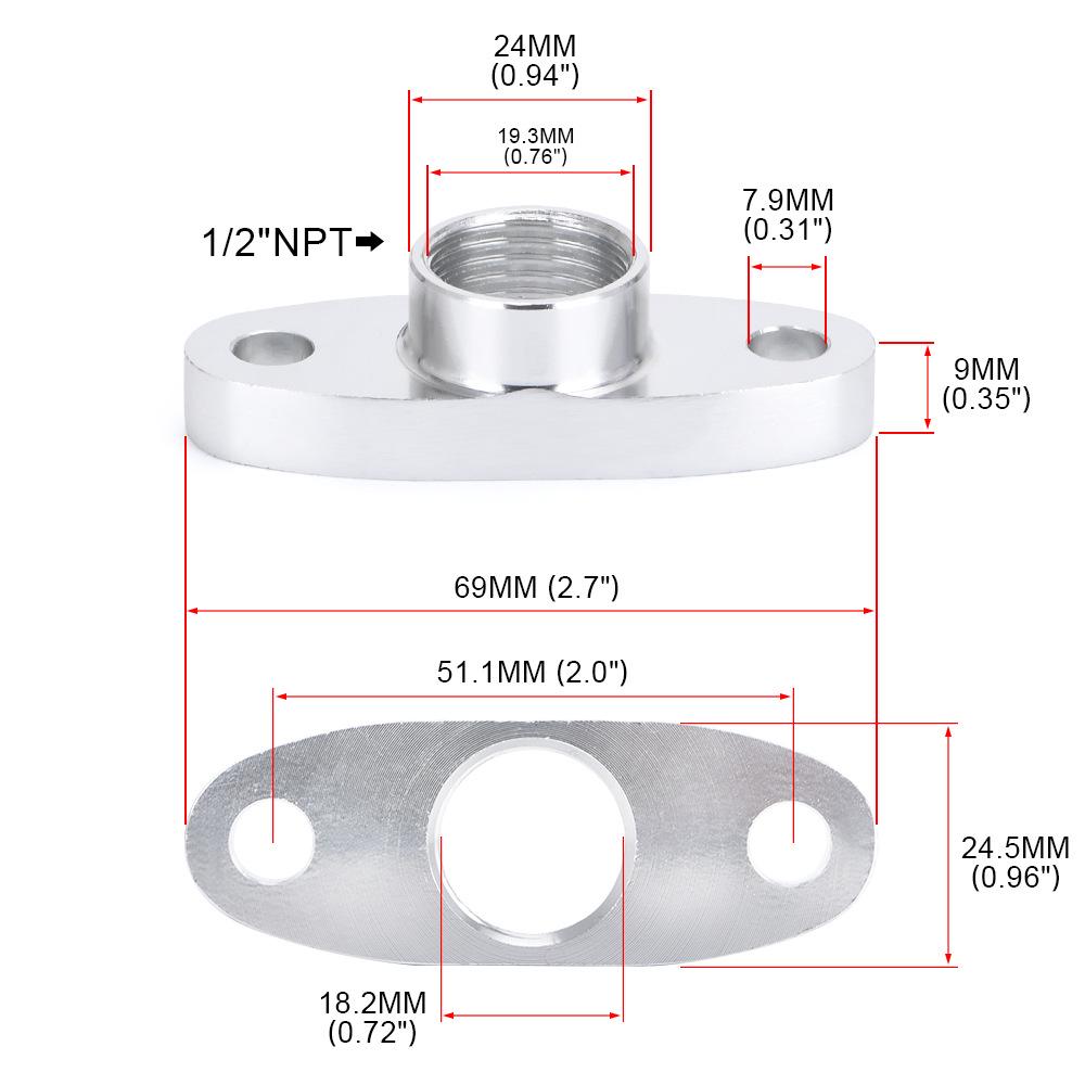 High-Demand Turbocharger 1/2NPT Oil Line Flange Adapter for T3 Auto Parts