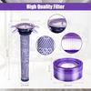Suitable for Dyson V8 vacuum cleaner replacement filter set 4 piece purple  2 pre filters 2 rear filters 1 dust brush