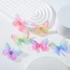 50 st 3D Organza Tyg Fjärilsapplikationer Simulering Nät Fjärilslapp Bröllopshåraccessoarer