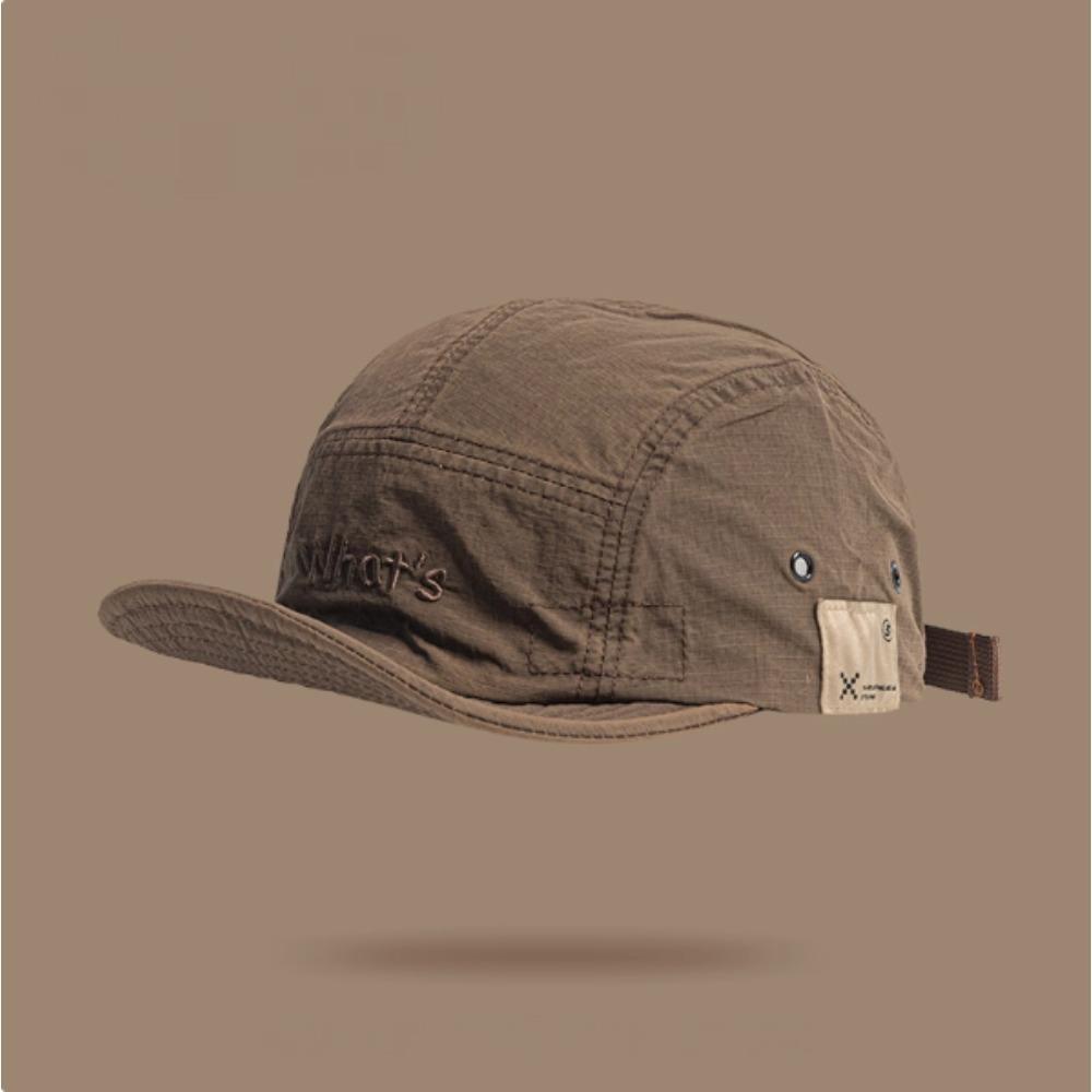 

Men s 5 Panel Short Brim Vintage Embroidered Letters Baseball Cap, Quick Dry Breathable Design,For Men Camping Daily Outdoor Use